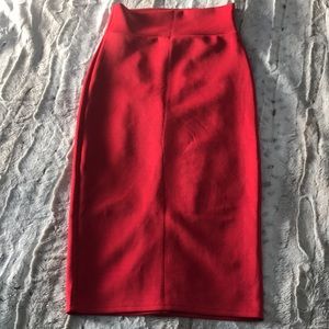 New red pencil skirt